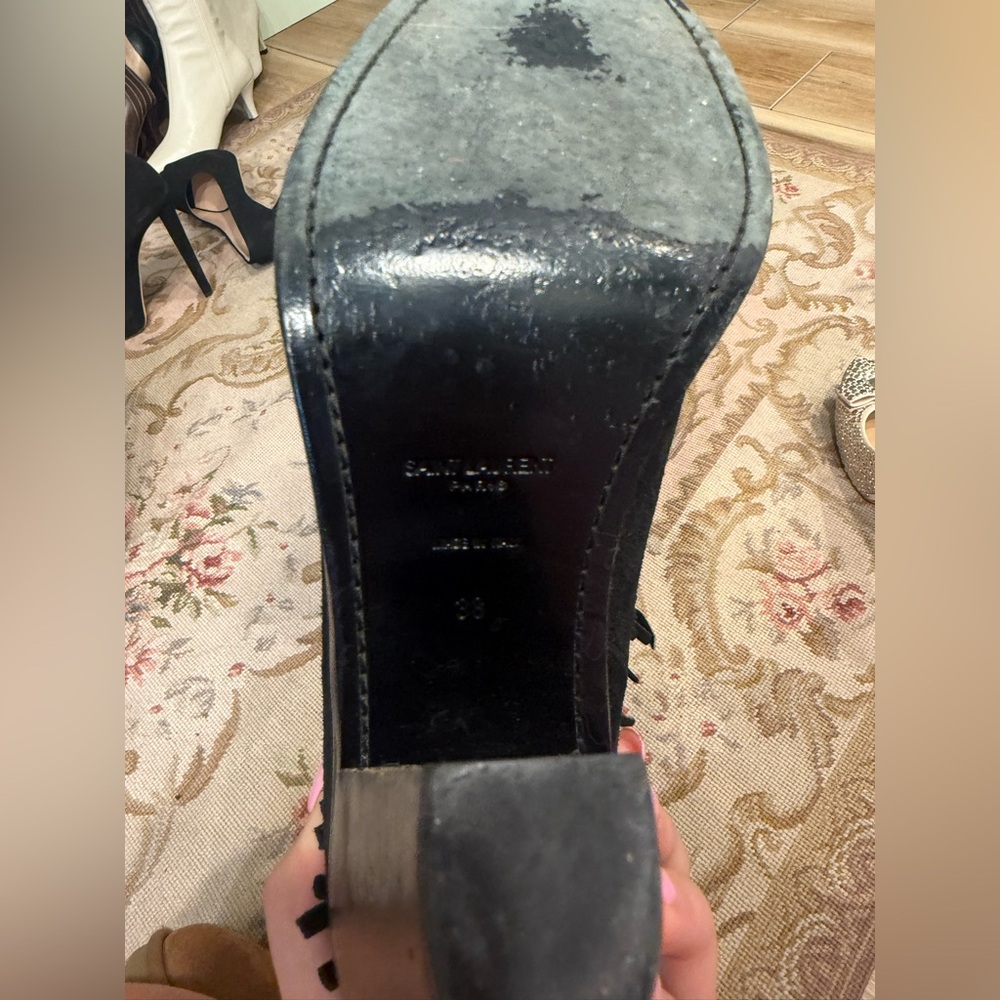 Saint Laurent Black Fringed Suede boots - Picture 5 of 6